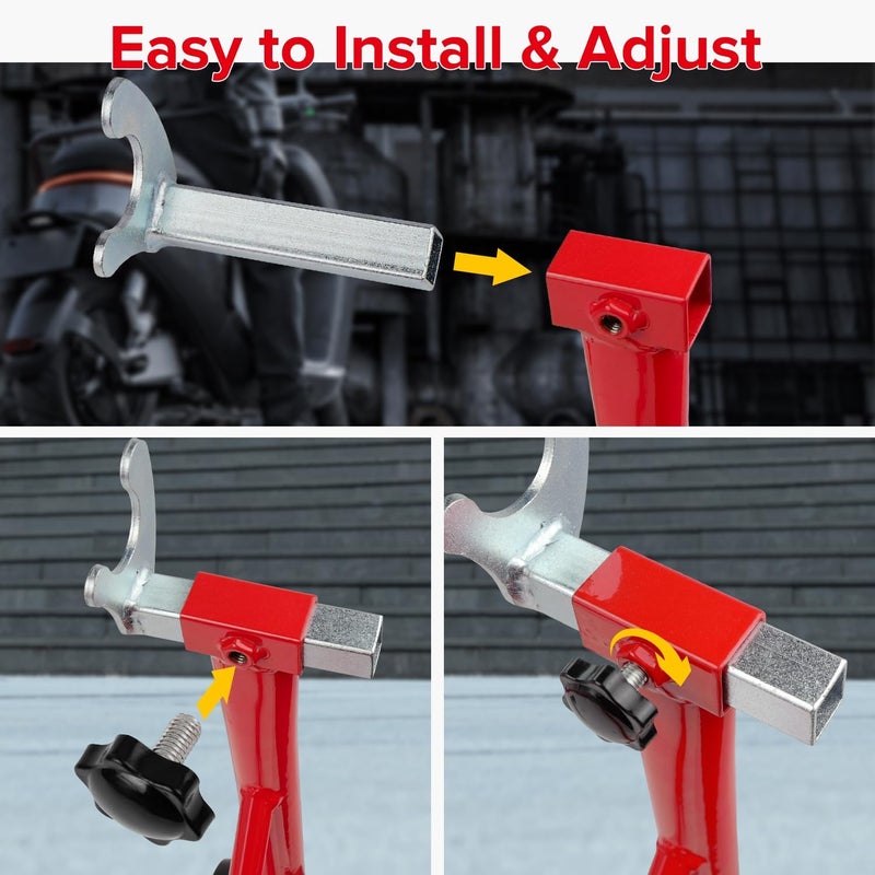 Donext Spool Lift Stand Attachments for Rear Sportbike Motorcycle Stands (Attachment ONLY), U and L-Shaped Adapter 2 Pairs - Image 5